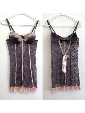 POPSI LINGERIE Purple ish? Pink Y2K Dollette Coquette Lace Chemise Sexy Lingerie